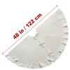 48-Inch Ruffled Sweater Knit Christmas Tree Skirt with Lace Ties, Cream White view 4