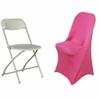 1 Pcs Fuchsia Folding Stretch Spandex Chair Cover Event Banquet Reception Decorations view 3