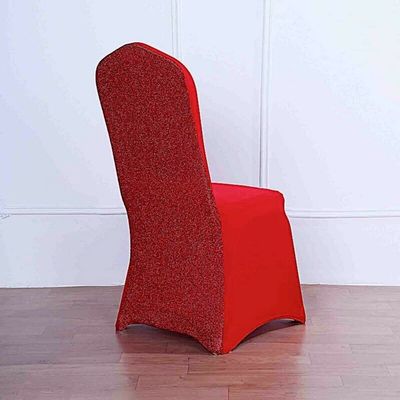 1 Pcs Red Metallic Spandex Stretchable Chair Cover Wedding Banquet