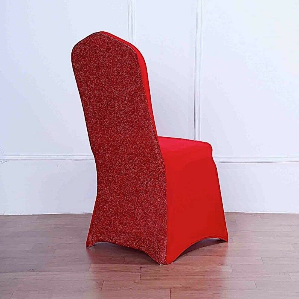 1 Pcs Red Metallic Spandex Stretchable Chair Cover Wedding Banquet