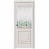 Edwiinsa French Door Curtains, Spring Floral Privacy Sidelight Glass Door Curtain Panel, Summer Tropical Green Leaves Rod Pocket Window Treatment with Tieback for Front Door 54 x 40 Inch view 2