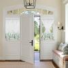 Edwiinsa French Door Curtains, Spring Floral Privacy Sidelight Glass Door Curtain Panel, Summer Tropical Green Leaves Rod Pocket Window Treatment with Tieback for Front Door 54 x 40 Inch view 3