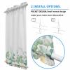 Edwiinsa French Door Curtains, Spring Floral Privacy Sidelight Glass Door Curtain Panel, Summer Tropical Green Leaves Rod Pocket Window Treatment with Tieback for Front Door 54 x 40 Inch view 4
