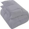 100% Egyptian Cotton 1 Piece Box Stitch Comforters Oversized King (116'' x 98'')-Silver - with 4 Side Corner Tabs 500 GSM Fill Power Lightweight Down Alternative Comforter Only view 1