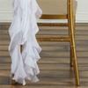 1 Pcs White Chiffon Curly Chair Sash Wedding Party Decorations view 1