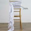 1 Pcs White Chiffon Curly Chair Sash Wedding Party Decorations view 2