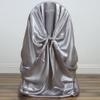 6 Pcs Silver Satin Universal Chair Cover for Wedding Banquet Reception Light Gray view 4