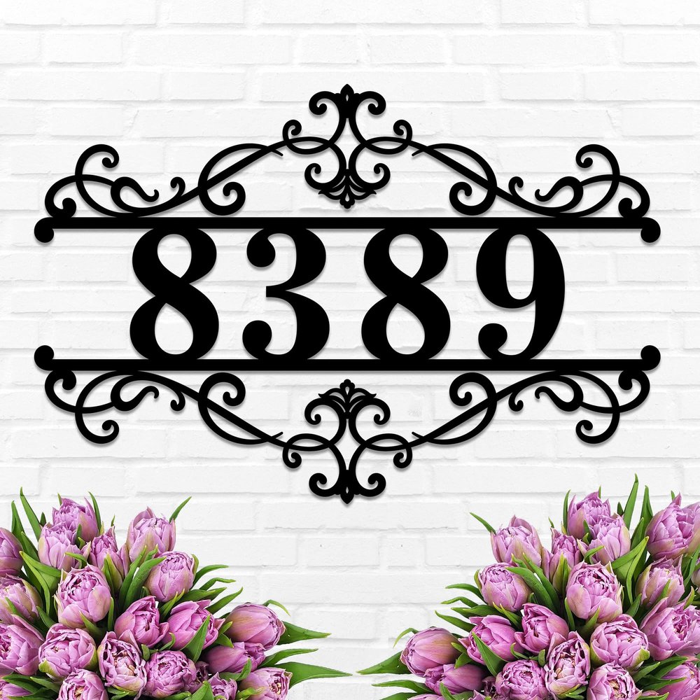 Custom Metal Address Plaque - Personalized Modern House Number Sign, Outdoor, Wall Mounted, Personalized Gift, Housewarming Gift