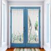 Edwiinsa French Door Curtains, Spring Floral Privacy Sidelight Glass Door Curtain Panel, Summer Tropical Green Leaves Rod Pocket Window Treatment with Tieback for Front Door 54 x 72 Inch view 3