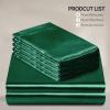 Manyshofu 6Pcs Dark Green Duvet King Size Cover Set With Satin Fitted Sheet - Not Comforter, Cooling & Silky Comforter Cover Set Satin Duvet Cover Sheets (4 Pillowcases, 1 Duvet Cover, 1 Fitted Sheet) view 3