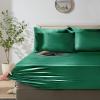 Manyshofu 6Pcs Dark Green Duvet King Size Cover Set With Satin Fitted Sheet - Not Comforter, Cooling & Silky Comforter Cover Set Satin Duvet Cover Sheets (4 Pillowcases, 1 Duvet Cover, 1 Fitted Sheet) view 4