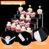 2Pcs Acrylic Risers Display Stand for Action Figures, 5 Tier Clear Display Collectibles Dessert Holder, Durable Showcase Display Shelf for Toys Jewels Figurines Cosmetics Decoration and Organizer view 3