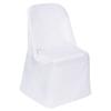 10 Pcs White Polyester Folding Chair Covers Wedding Banquet Reception Decorations view 1