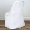 10 Pcs White Polyester Folding Chair Covers Wedding Banquet Reception Decorations view 3