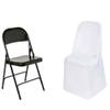 10 Pcs White Polyester Folding Chair Covers Wedding Banquet Reception Decorations view 4