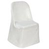 10 Pcs Ivory Polyester Folding Flat Chair Covers Event Banquet Party Decorations view 1