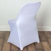 6 Pcs White Folding Stretch Spandex Chair Covers Event Banquet Reception Decorations view 2