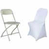 6 Pcs White Folding Stretch Spandex Chair Covers Event Banquet Reception Decorations view 3