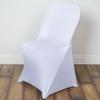 6 Pcs White Folding Stretch Spandex Chair Covers Event Banquet Reception Decorations view 4
