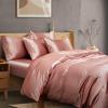 Manyshofu 6pc Rose Gold Duvet King Size Cover Set - Cooling & Silky Satin Duvet Cover & Sheet Set (4 Pillowcases, 1 Duvet Cover, 1 Fitted Sheet) view 1