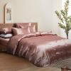 Manyshofu 6pc Rose Gold Duvet King Size Cover Set - Cooling & Silky Satin Duvet Cover & Sheet Set (4 Pillowcases, 1 Duvet Cover, 1 Fitted Sheet) view 2