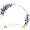 8FT Gold Round Backdrop Stand Large Circle Metal Floral Balloon Frame Wedding Arch Stand for Wedding, Birthday Party, Baby Shower, Graduation, Anniversary, Candy Tables Celebration view 1
