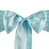 10 Pcs Light Blue Satin Chair Sashes Ties Bows Wedding Party Reception Decorations view 1