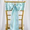 10 Pcs Light Blue Satin Chair Sashes Ties Bows Wedding Party Reception Decorations view 2