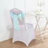 10 Pcs Light Blue Satin Chair Sashes Ties Bows Wedding Party Reception Decorations view 3