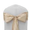 5 Pcs Beige Accordion Crinkle Taffeta Chair Sashes Wedding Party Events Decorations view 2
