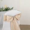 5 Pcs Beige Accordion Crinkle Taffeta Chair Sashes Wedding Party Events Decorations view 4