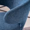 Wahson Set of 2 Modern Dining Chairs, Curved Armless Chairs, Chenille Upholstered Dining Chair with Hardwood Legs for Kitchen/Dining Room, Navy view 4
