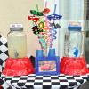 24Pcs Race Car Reusable Straws Party Decorations Birthday Party Supplies Drink Markers with 2Pcs Cleaning Brushes view 2