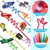 24Pcs Race Car Reusable Straws Party Decorations Birthday Party Supplies Drink Markers with 2Pcs Cleaning Brushes view 3