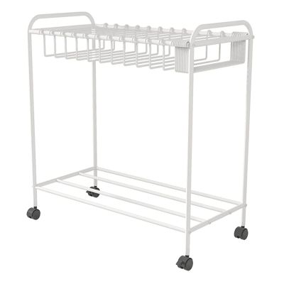 DONGYUE Removable Trouser Storage RackFloor-Standing Closet Storage Rack, with 4 Locking Wheels Household Multi-Layer Clothing Trousers Rack, Holds Jeans/Ties/Scarf
