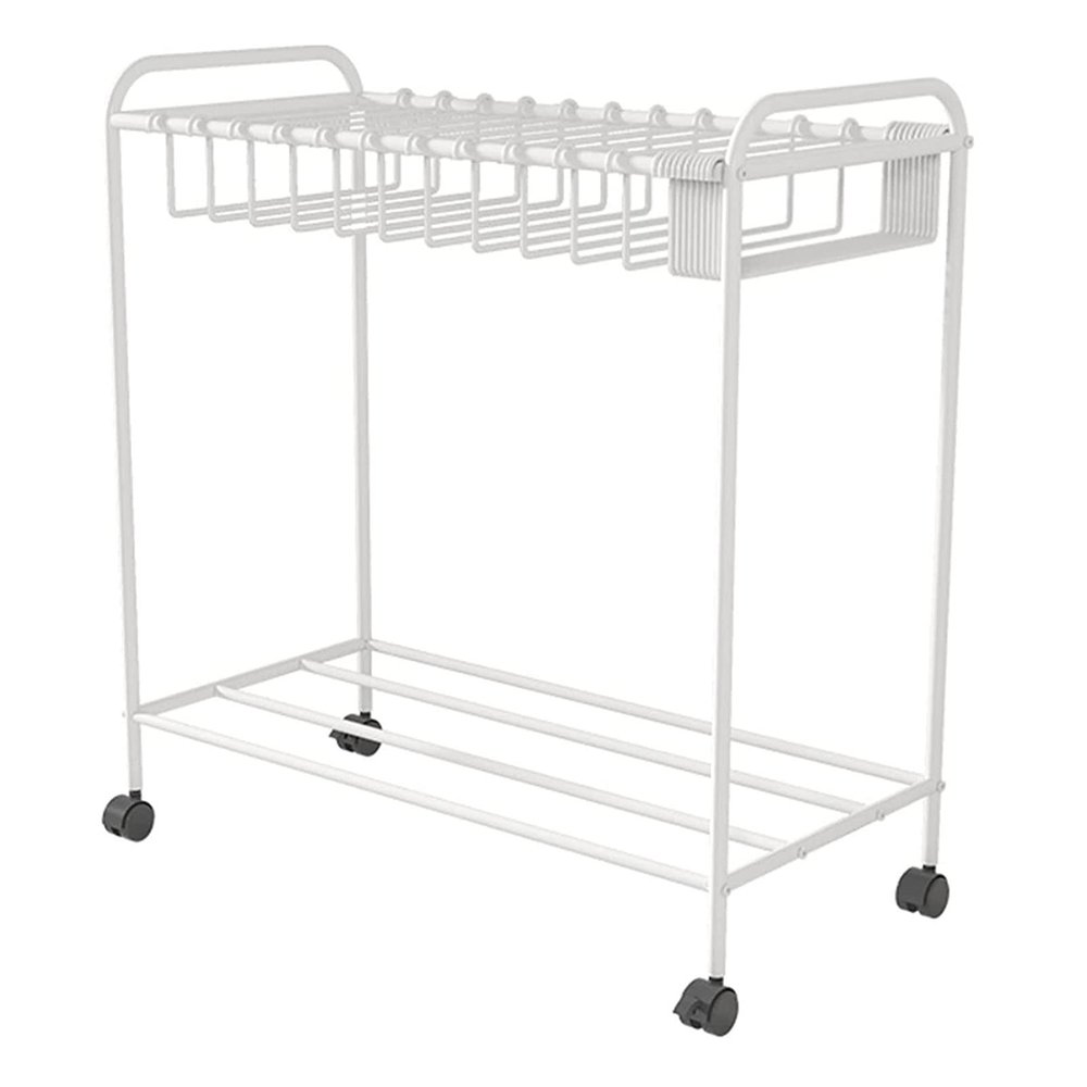 DONGYUE Removable Trouser Storage RackFloor-Standing Closet Storage Rack, with 4 Locking Wheels Household Multi-Layer Clothing Trousers Rack, Holds Jeans/Ties/Scarf