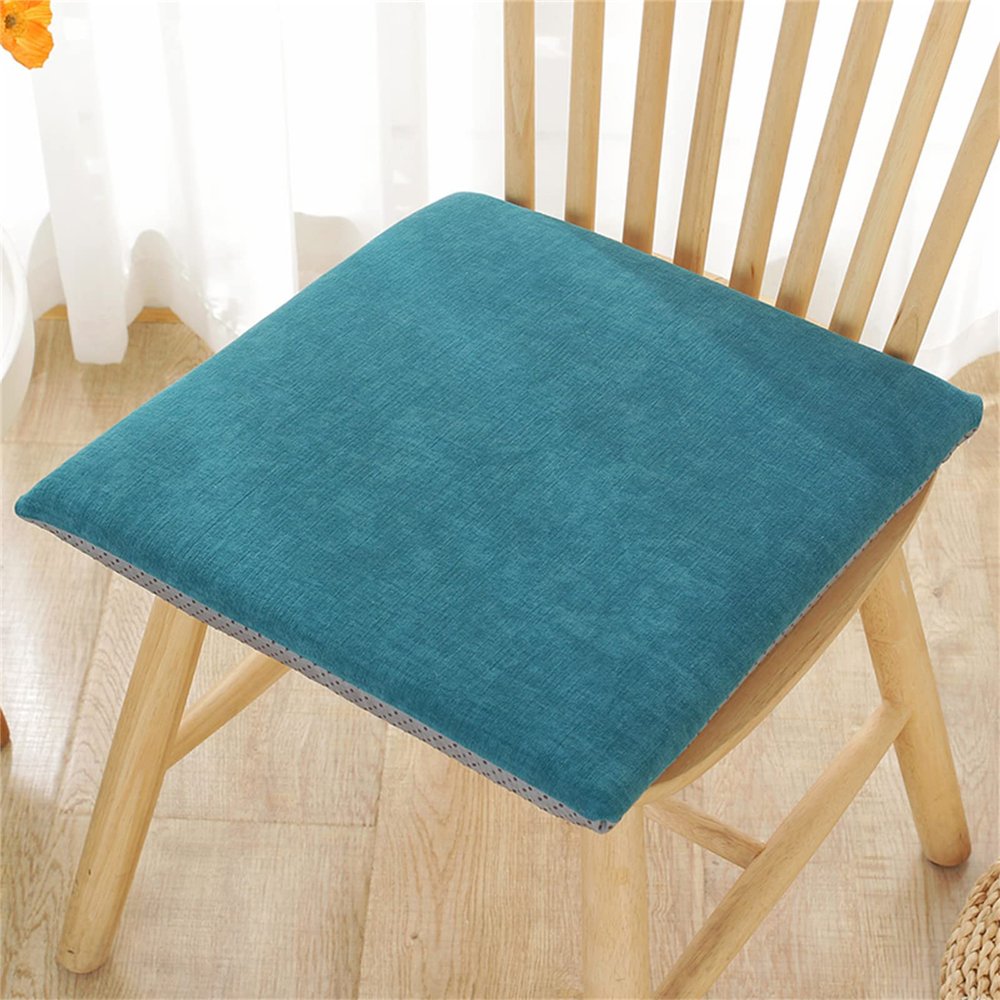 HomeLoft Basics 2Pcs Dining Chair Seat Cushions with Ties, Comfortable Thick Square Removable Cover Anti-Slip Chair Seat Pads for Living Room Garden Office Coffee Shop,K,50*50cm(4pcs)