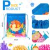 Woanger 12 Packs Ocean Party Supplies Favor Drawstring Bags Colorful Fish Backpack Bag Cartoon Sea Animal Birthday Goodie Bags String Pouch for Kids Ocean Themed Birthday Party Baby Shower Supplies view 2