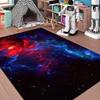 ZSSZO Blue Red Galaxy Nebula Space Area Rugs 6'9' Universe Starry Sky Flannel Throw Pad Washable Floor Mat for Kids Boys Bedroom Home Decor view 2