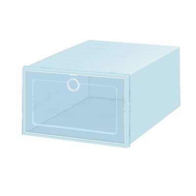 Clear Foldable Shoe Storage Boxes. Stackable Heavy Duty Plastic Boot Storage Boxes Transparent Shoe Box Boot & Shoe Box OrganizersEight Colors (Color : Blue, Size : 11.9x8.1x4.7in)