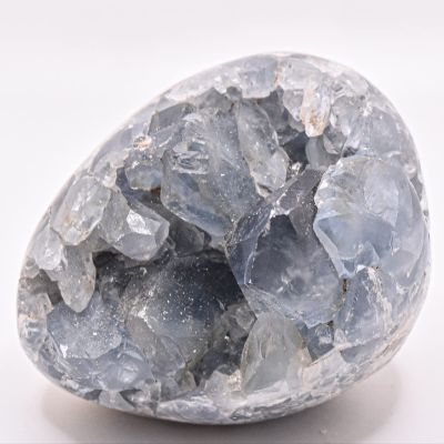 2.7" 335g Ice Sky Blue Celestite Cluster Egg Polished Natural Sparkling Celestine Gemstone Druzy Crystal Mineral Geode Specimen - Madagascar