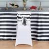 5 Pcs Black and White Satin Stripe Chair Sashes Wedding Party Decorations view 1