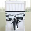 5 Pcs Black and White Satin Stripe Chair Sashes Wedding Party Decorations view 2