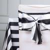 5 Pcs Black and White Satin Stripe Chair Sashes Wedding Party Decorations view 3
