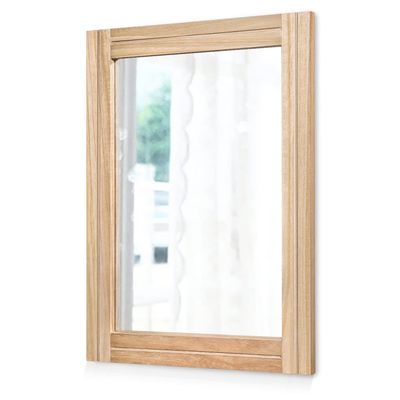 AAZZKANG Rustic Mirrors for Wall with Rectangular Wood Frame Decorative for Farmhouse Bedroom Bathroom Living Room Home Office