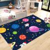 ZSSZO Large Blue Universe Area Rugs for Kids Room Bedroom 6'9' Universe Outer Space Throw Rug Washable Non-Slip Playroom Starry Sky Floor Mats view 1