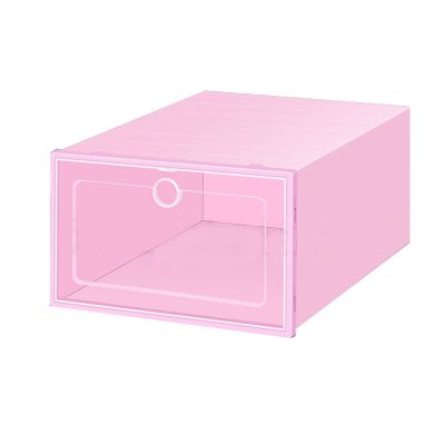 Clear Foldable Shoe Storage Boxes. Stackable Heavy Duty Plastic Boot Storage Boxes Transparent Shoe Box Boot & Shoe Box OrganizersEight Colors (Color : Purple, Size : 11.9x8.1x4.7in)
