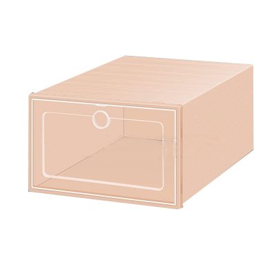 Clear Foldable Shoe Storage Boxes. Stackable Heavy Duty Plastic Boot Storage Boxes Transparent Shoe Box Boot & Shoe Box OrganizersEight Colors (Color : Orange, Size : 11.9x8.1x4.7in)