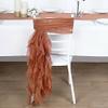 1 Pcs Terracotta Chiffon Curly Chair Sash Wedding Party Decorations view 1