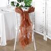1 Pcs Terracotta Chiffon Curly Chair Sash Wedding Party Decorations view 4